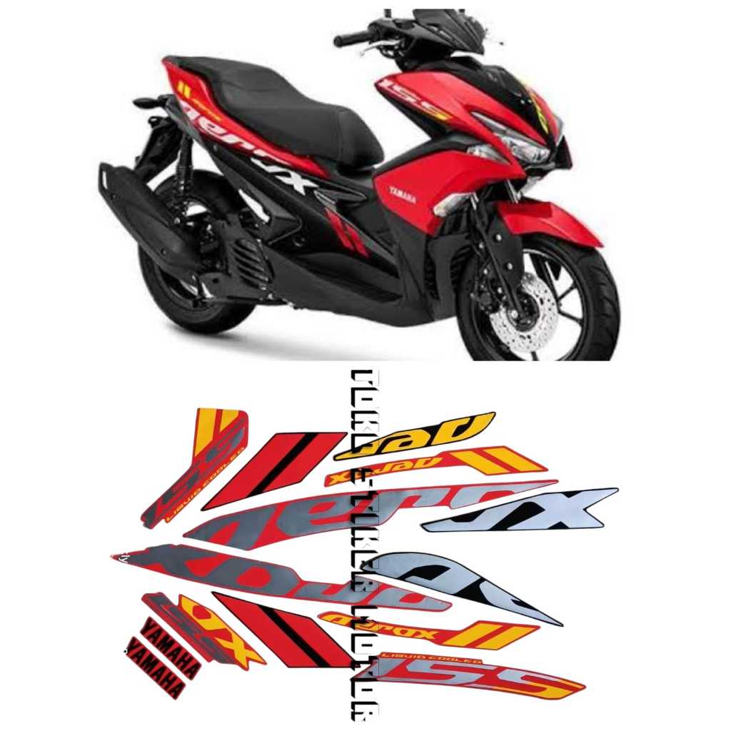 STIKER STICKER STRIPING MOTOR AEROX 2020 MERAH