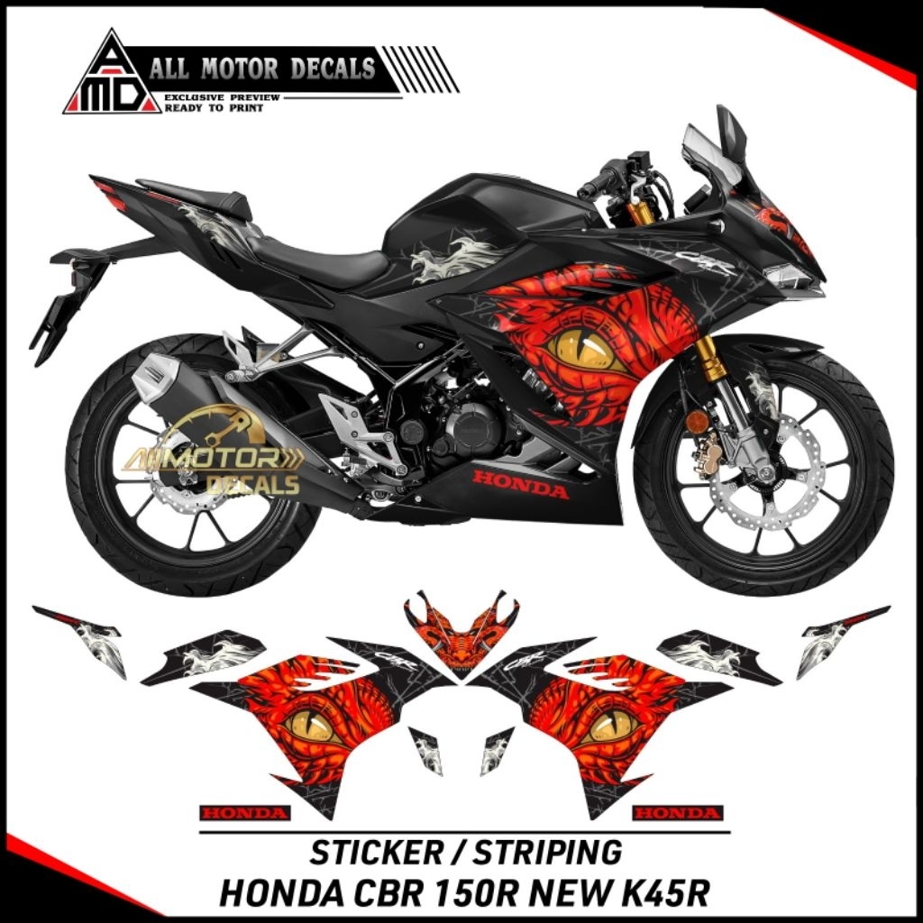 Stiker Cbr 150r k45r Tahun 2021 Sampai Sekarang / Striping Honda Cbr150r New / Decal Aksesoris motor