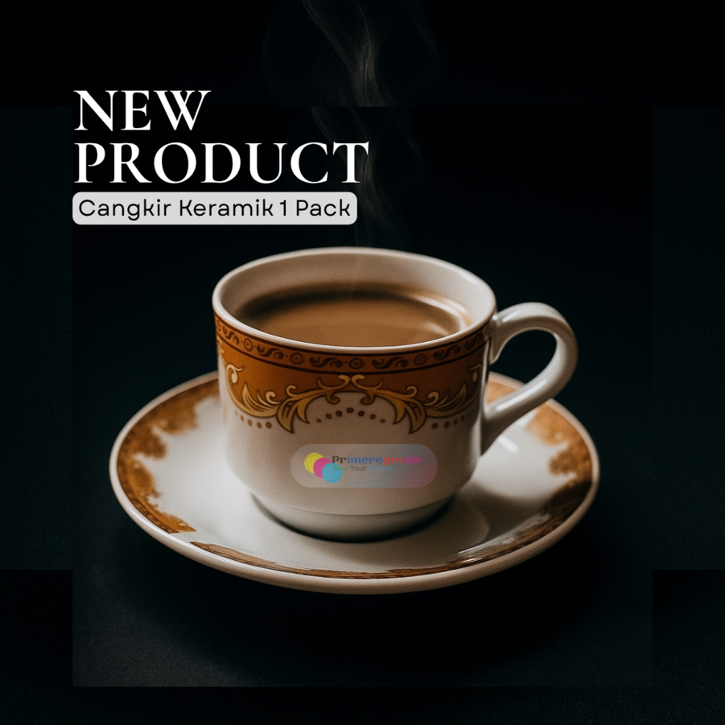 Cangkir Kopi 1 Set Keramik / Gelas Set Cangkir dan Tatakannya 1 Pack