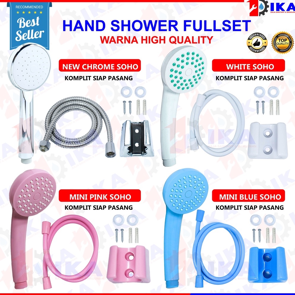 Bestseller Hand Shower Mandi Warna  12 Inch  High Quality Hand Shower Mandi Mini Plastik Putih Biru 