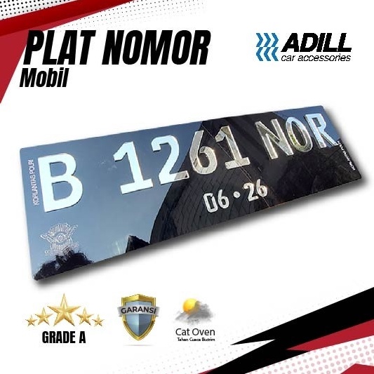 KODE M73Y Plat Nomor mobil Timbul Custom Crome akrilik