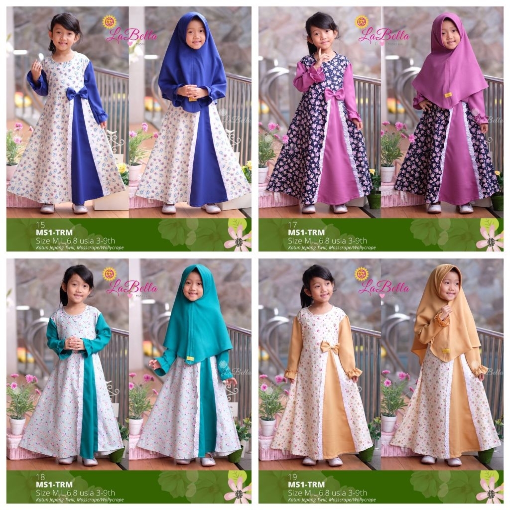 [ MILLA ] By Labella gamis anak katun Jepang twill  baju anak simple gamis anak ngaji distributor La
