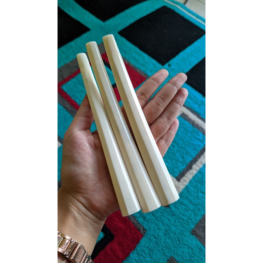 Once pipa tulang sapi model segi delapan super premium 15cm FREE GELANG