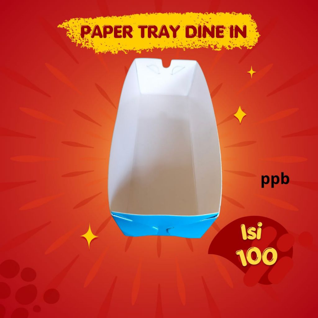 Tumblergrafik Paper Tray-Sosis-Box Makanan-Corndog-Motif Biru