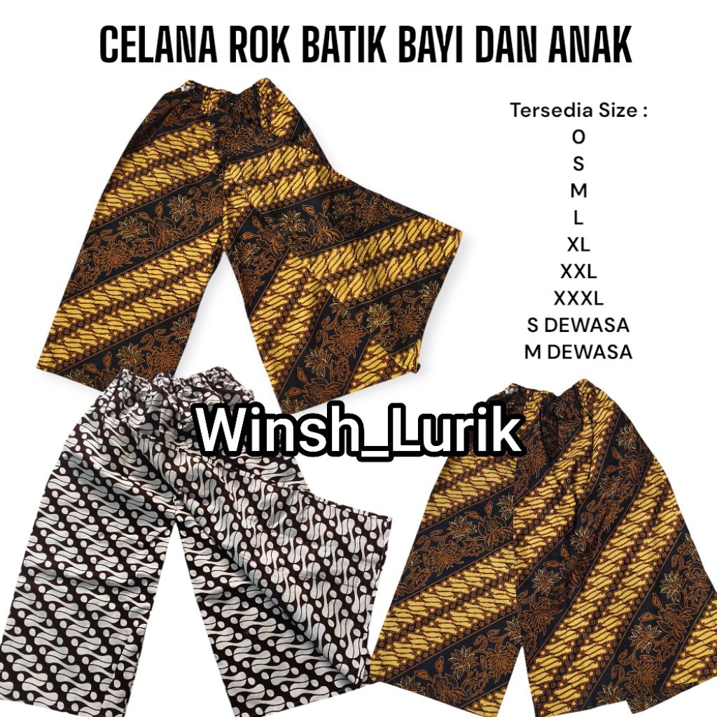 Celana rok batik anak / celana sarung batik anak / sarcel batik anak