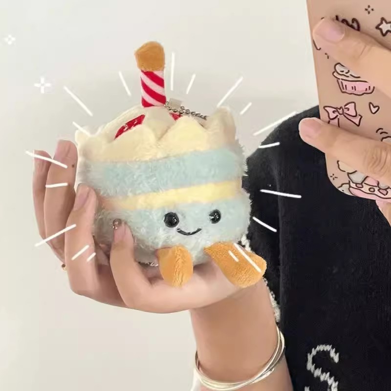 MAINAN Gantungan Kunci Kue Ulangtahun Lucu Jelly cat / Keychain Boneka Besar Cake Jellycat Cute