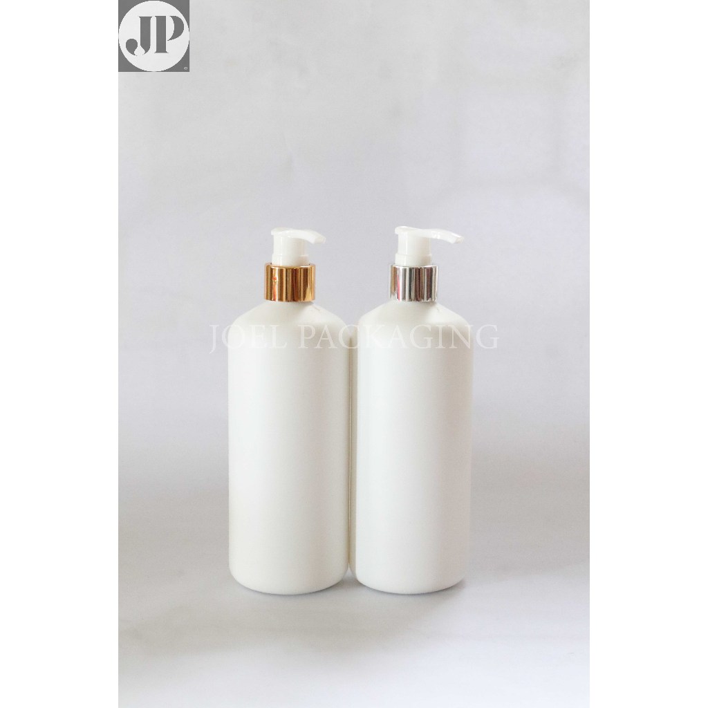 BOTOL HS HDPE 500ML PUTIH DOFF TEBAL N24 TUTUP PUMP LOTION GOLD SILVER N24 BOTOL SABUN