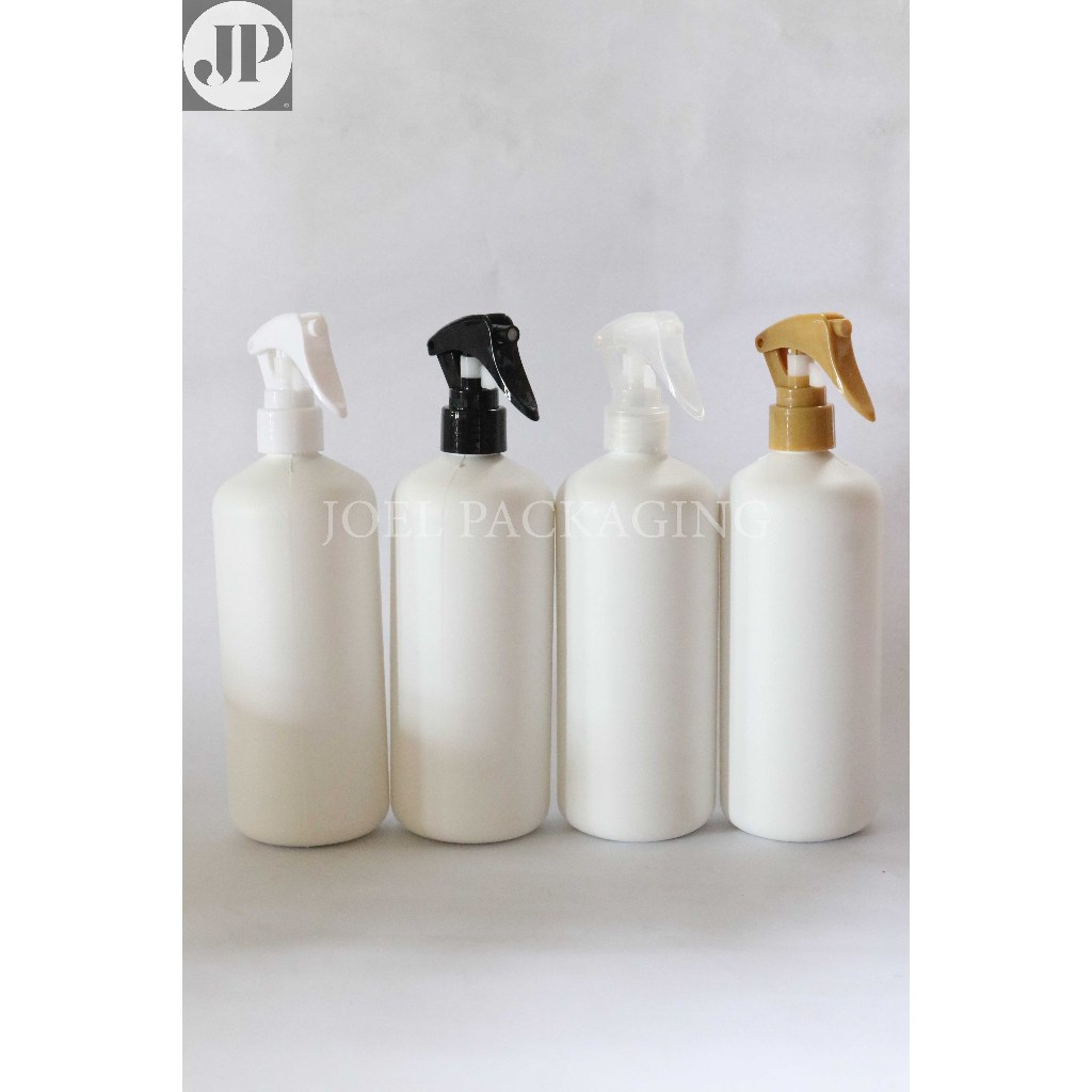 BOTOL HS HDPE 500ML TEBAL PUTIH DOFF N24 TUTUP SPRAY TRIGGER BURUNG N24