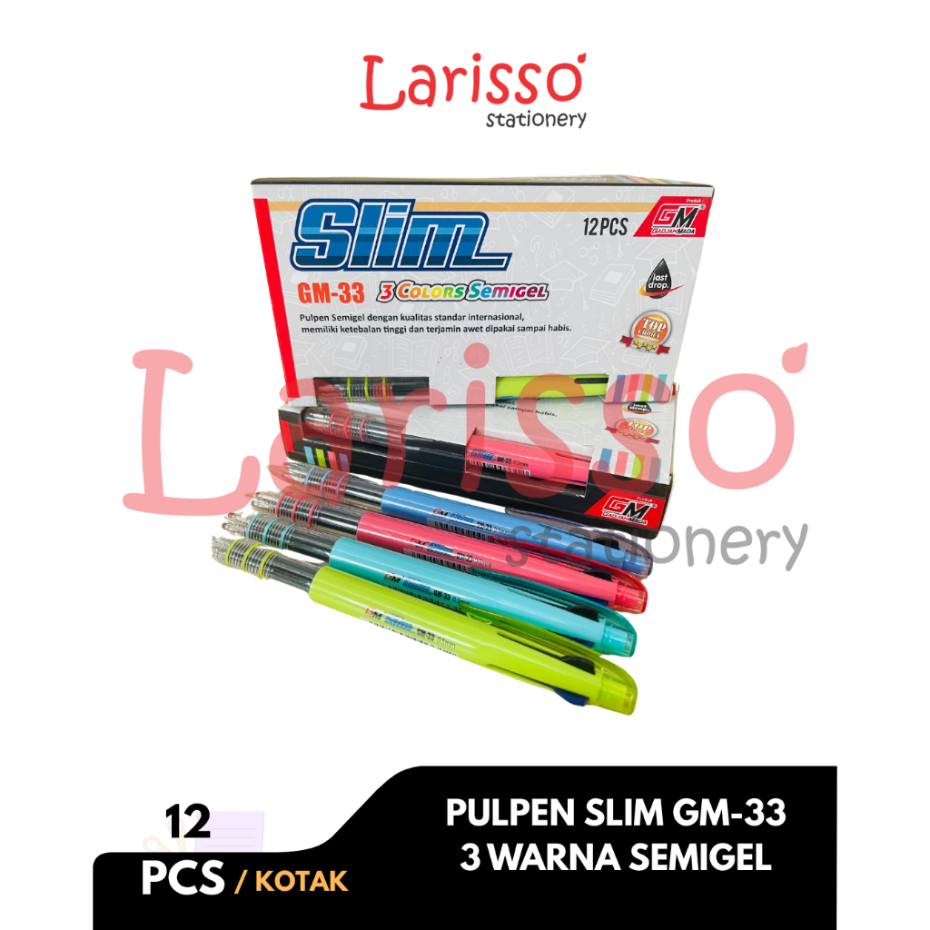 

GM - (pcs) PULPEN SLIM GEL GM-33 3 warna semigel - Pcs