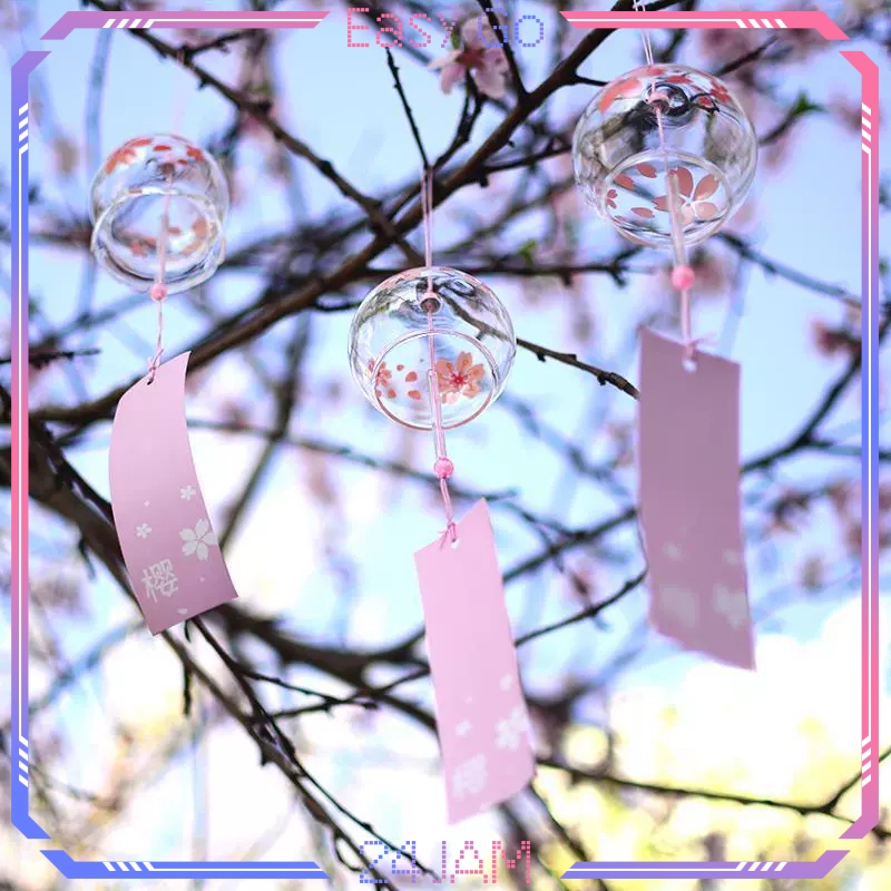 Glass Wind Chimes Gaya Jepang Lonceng Angin Kaca Hiasan Lonceng Angin Gantung Gantungan Angin Loncen
