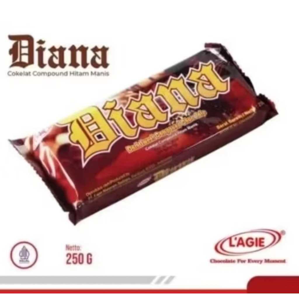 

LAGIE DIANA COKLAT BLOK 250 GR / LAGIE DARK CHOCOLATE COMPOUND 250 GR