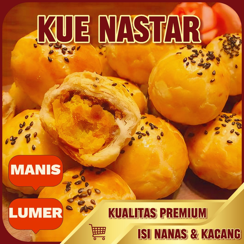 

Kue Nastar Selai Nanas & Kacang Cookies Manis Lumer Hampers / Cemilan Keluarga