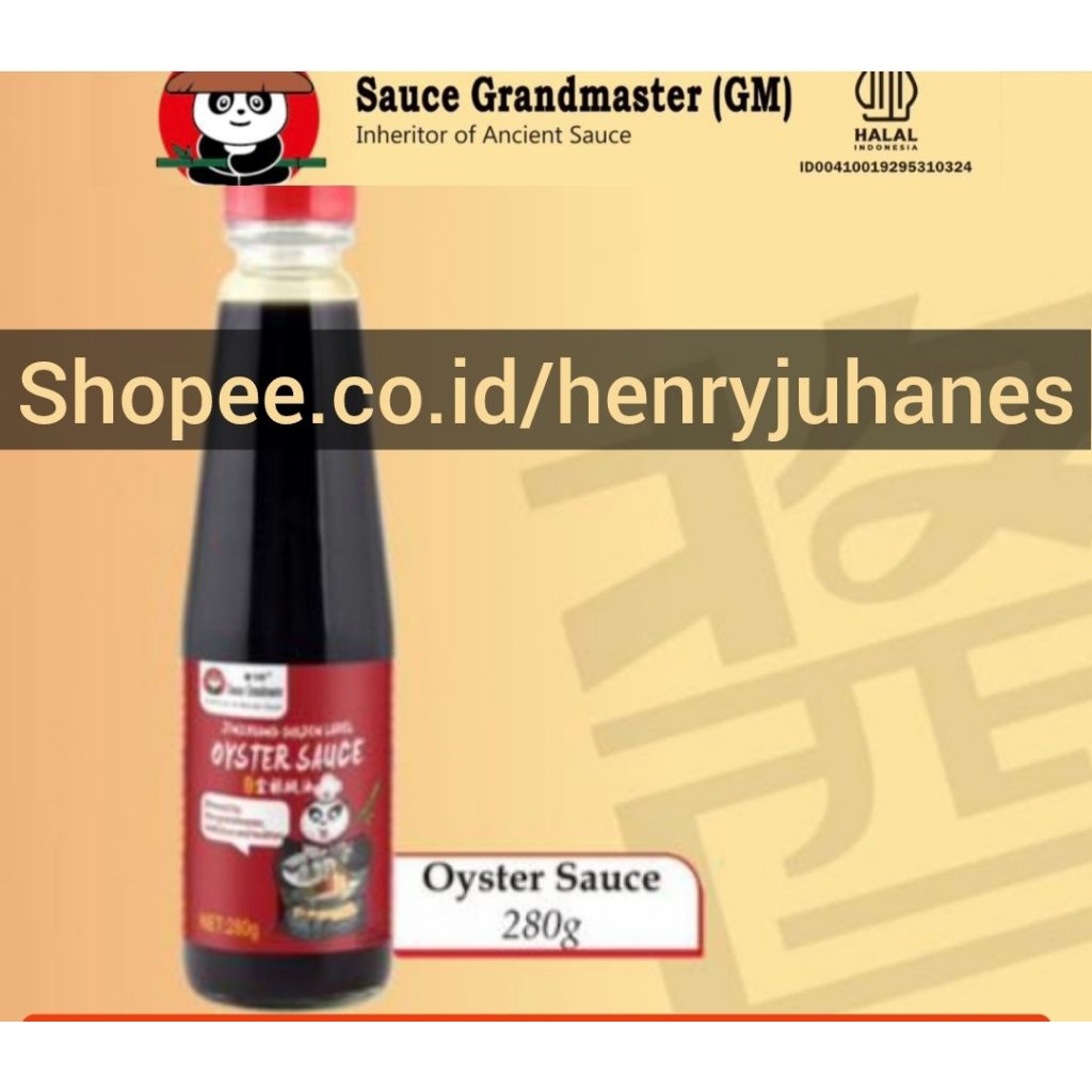 

280 gram ( Kecil) saus tiram / oyster sauce / hau iu golden panda grand master label halal bukan lee kum kee