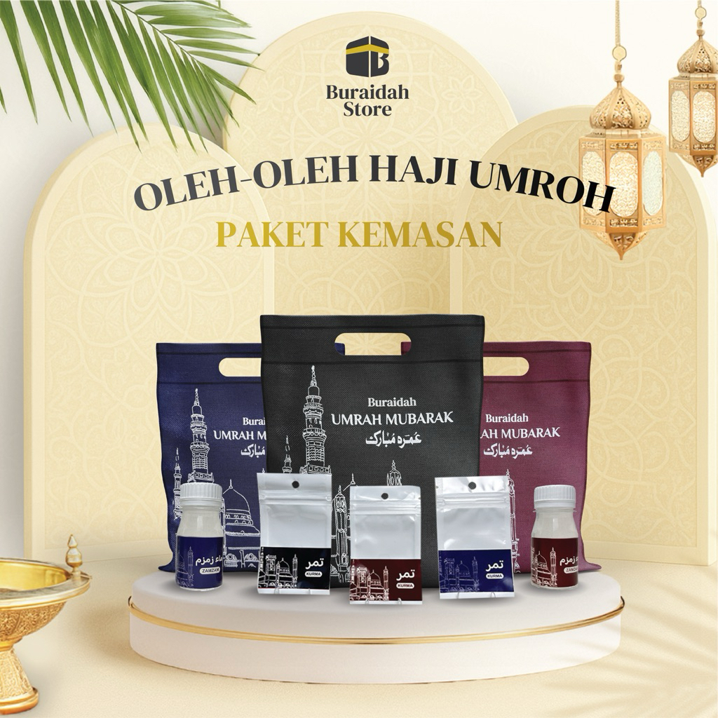 

Paket Kemasan Oleh Oleh Haji Umroh Motif Umroh Mubarak Nabawi Souvenir Tas Hadiah Spunbond Botol Zamzam Hampers Unik Plastik Klip Isian Snack Ekslusif