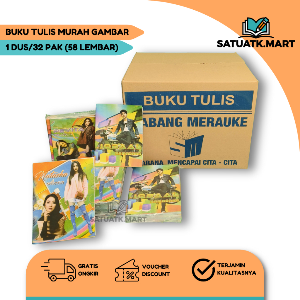 

(1 dus/32 pak) Buku Tulis Murah 58 Lembar