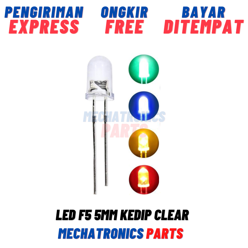 LED F5 5MM KEDIP CLEAR