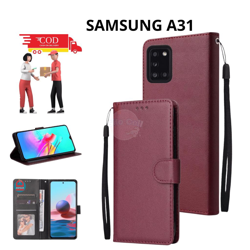 Casing Flip Polos Samsung A31 - Casing Flip Wallet Dompet