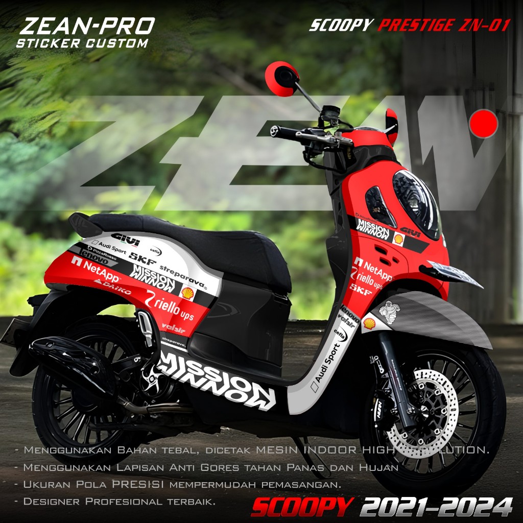 (PROMO COD) TERBARU Decal Sticker Motor Scoopy New 2021 2022 2023 2024 Full Body - Sticker Skotlet V