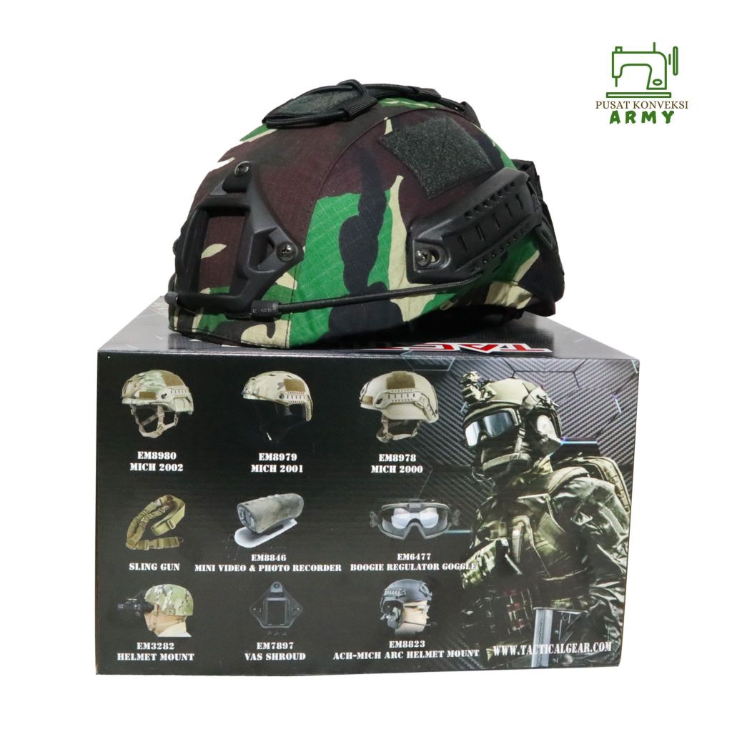 Helm Tactical Mich 2002 Full Cover Loreng