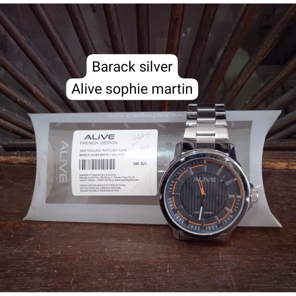 Jam tangan pria,barack silver by sophie martin
