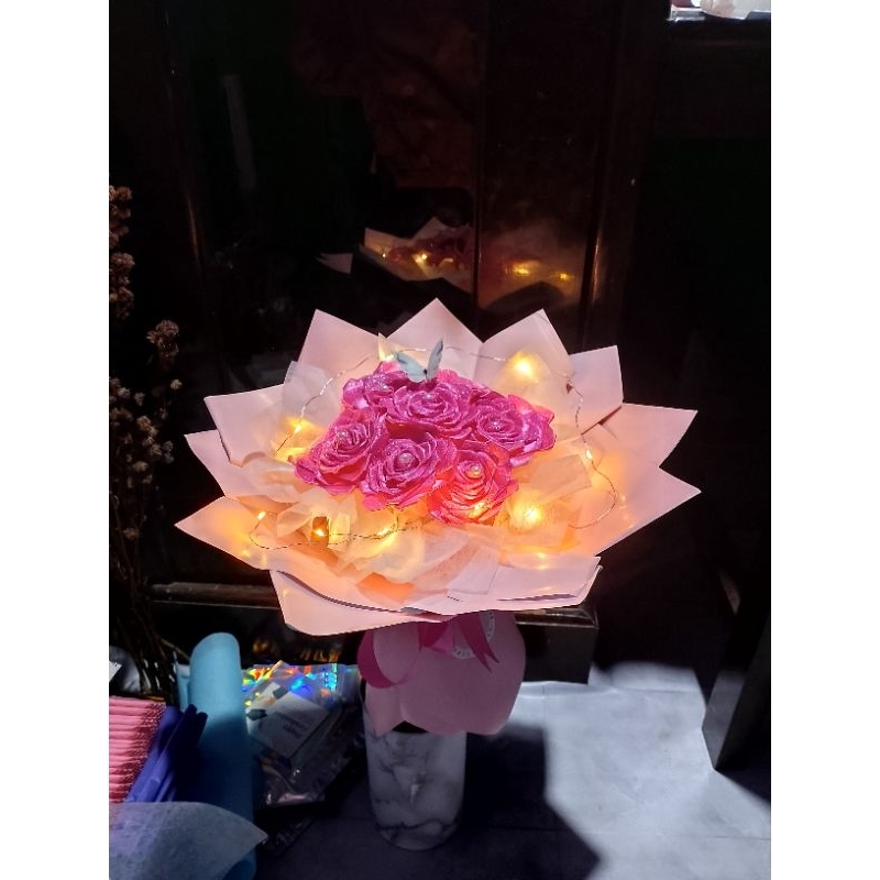 

buket pita satin pink