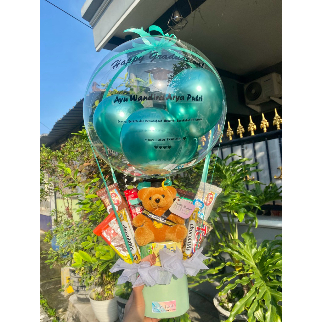 Buket Balon PVC Snack | Bouquet Balon PVC Udara | Bucket Kado Ulang Tahun Wisuda | Buket Murah