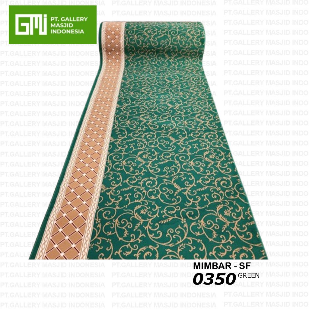 PT. GMI - Karpet Masjid 1 Roll 6m Mimbar Warna Hijau / Merah / Karpet Mesjid Meteran - SF