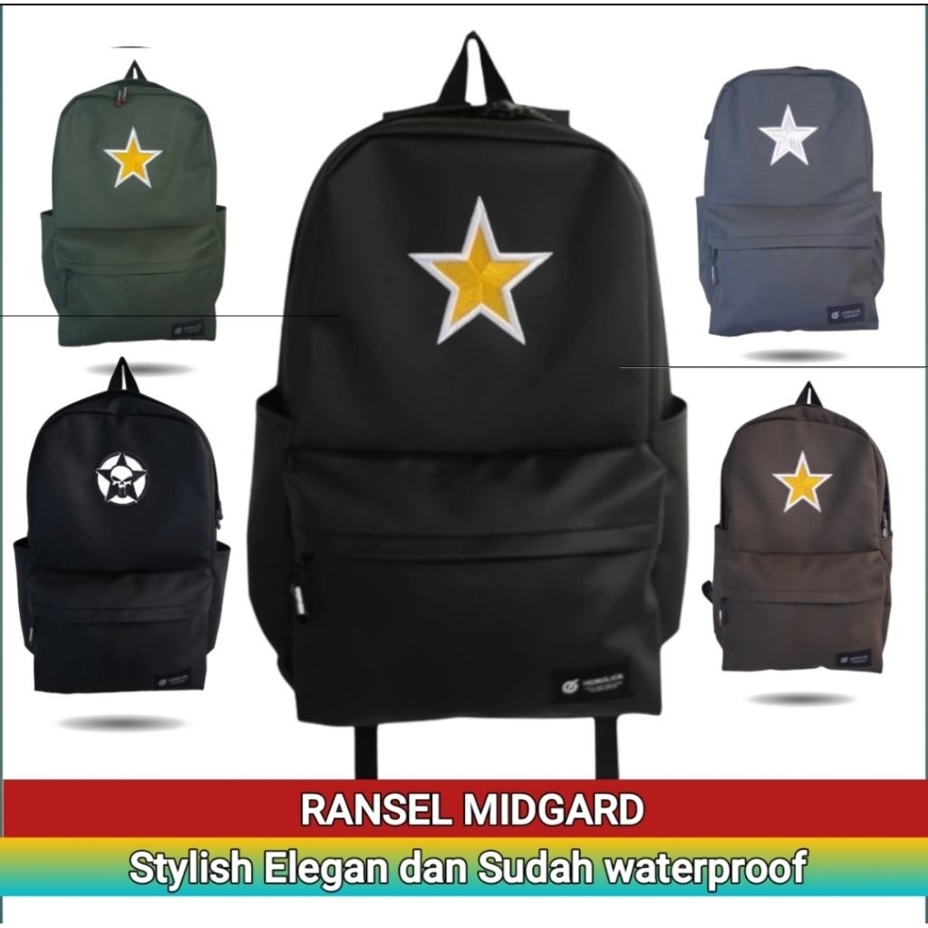 tas ransel midgard pria wanita sekolah smp sma dan kuliah anti air
