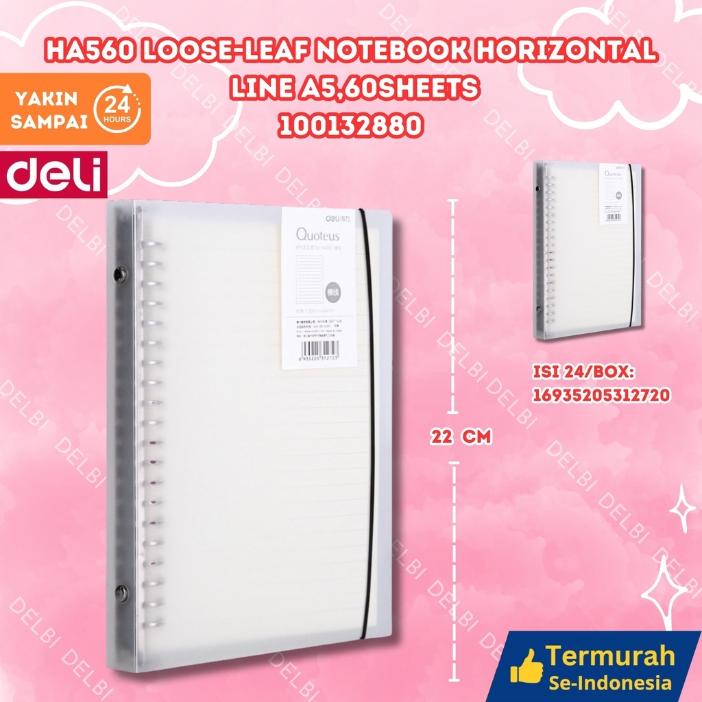 

Loose-Leaf Notebook HORIZONTAL LINE DELI BINDER TRANSPARAN