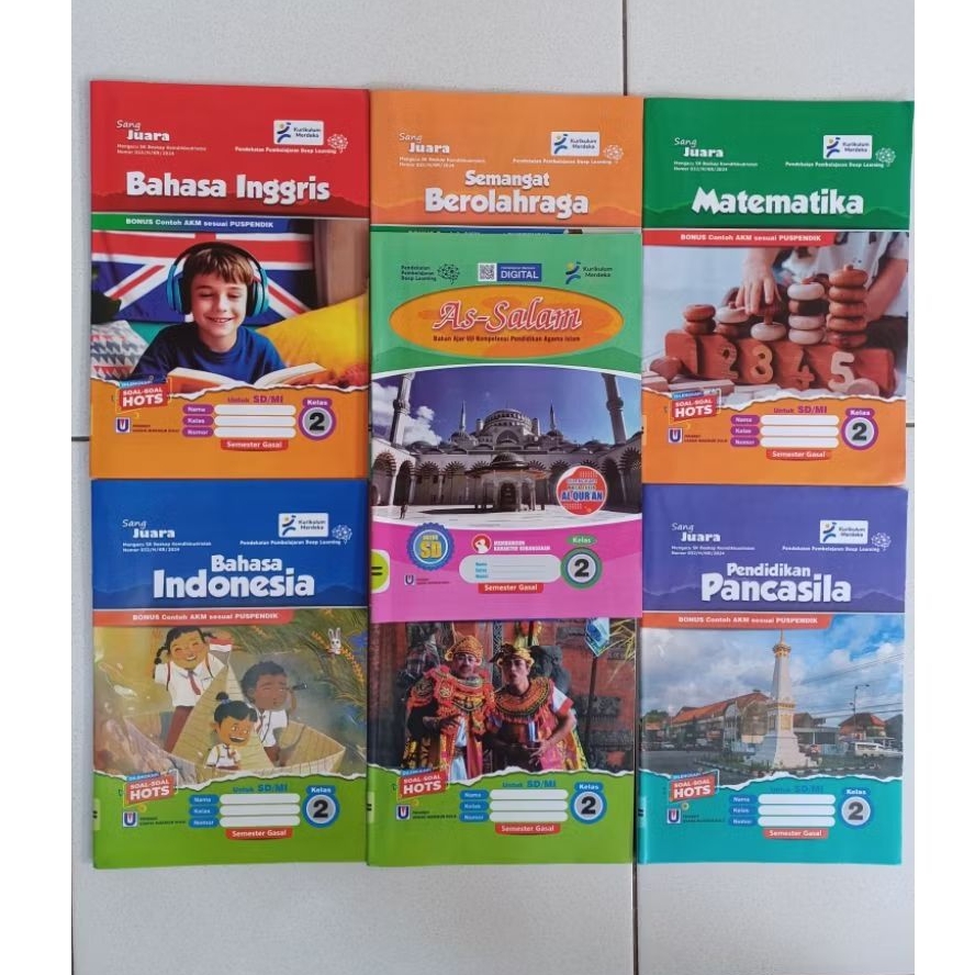 Buku LKS Mata Pelajaran Kelas 2 SD/MI Semester 1 Kurikulum Merdeka Sang Juara dan As-Salam Semester 