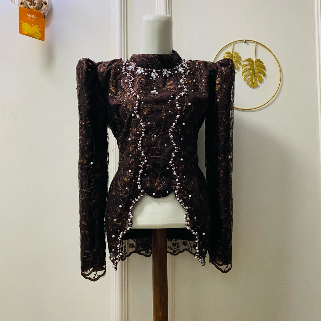 kebaya modern/kebaya hijab/kebaya wisuda/kebaya coklat mahogany