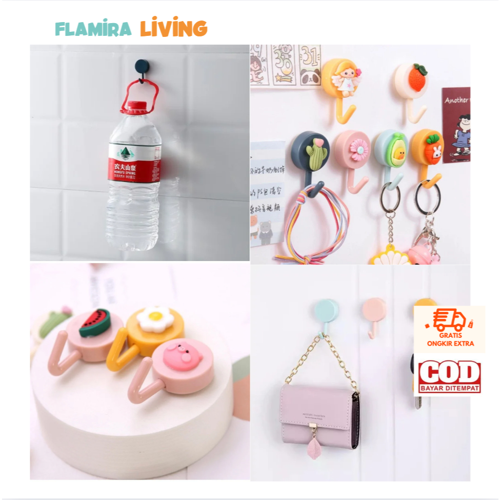 Gantungan Dingding Gatungan Tempel Kuat Praktis / Harga Murah Hook Tempel Dinding Bulat Polos | Gant