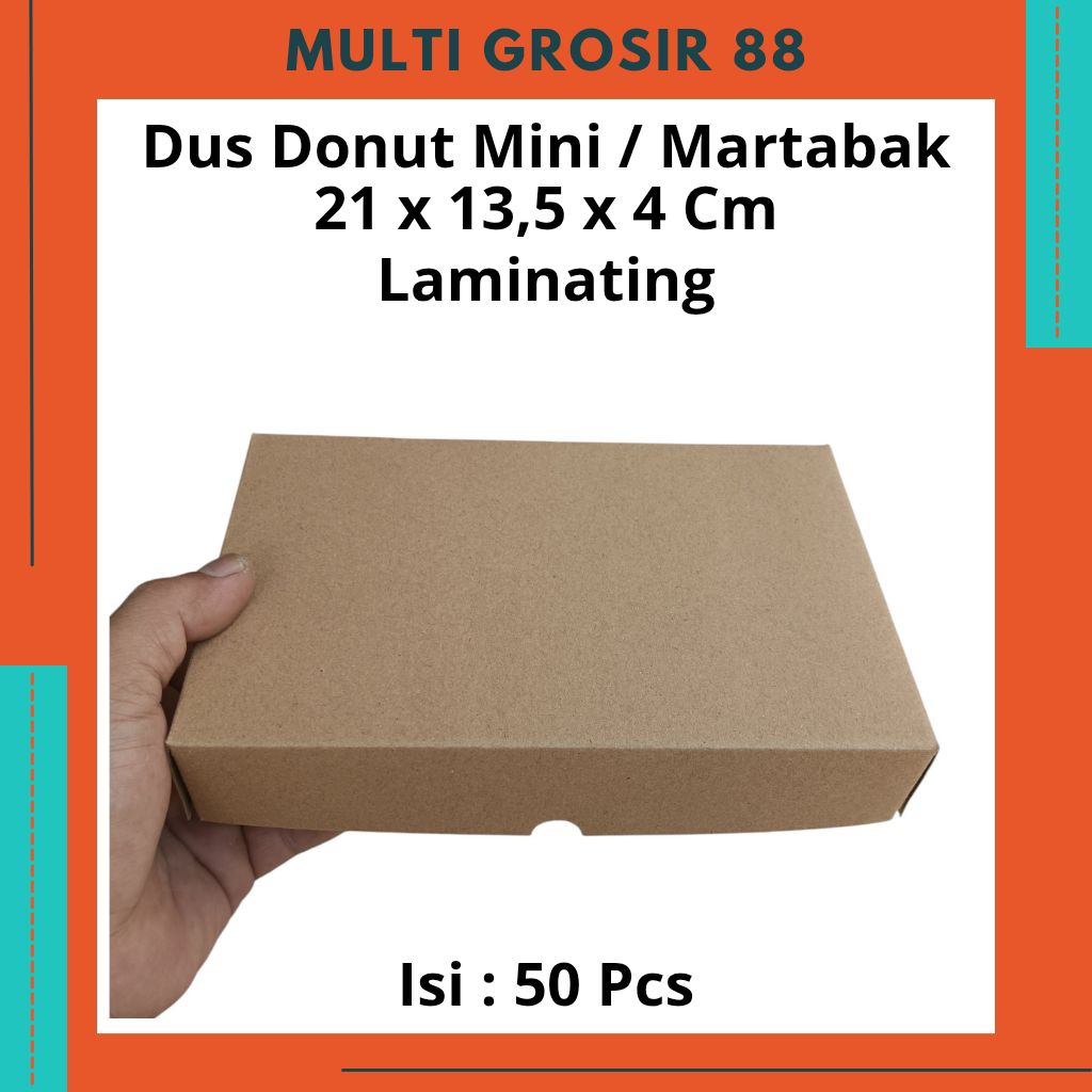 

MG88 50 pcs Dus Kotak Donut Martabak Box untuk 6 Donut Mini 21 x 13,5 x 4 Cm
