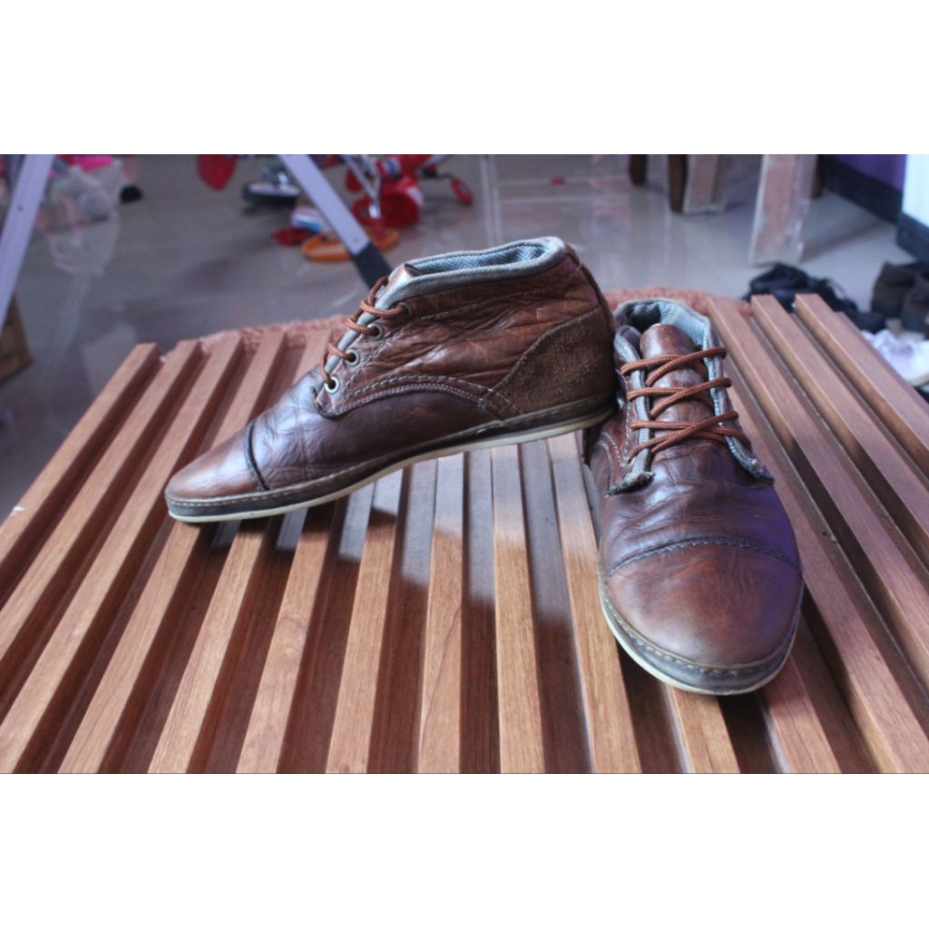 sepatu casual boot keren" 86 Nw. regatta crew" upper kukit asli tapak kokoh tipis. size 41 insole 26