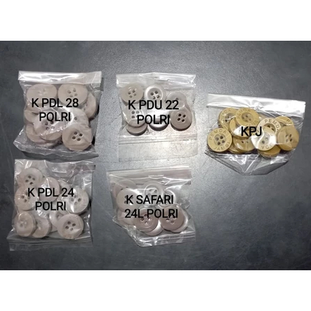 KANCING PDL POLRI 24 & 28, PDU 22, SAFARI 24L, DAN PEMDA JAMBI PER LUSIN