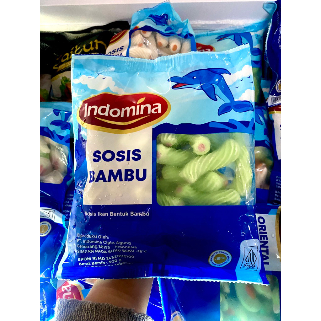 

INDOMINA Sosis Berbentuk Bambu 500gr / sosis ikan bentuk bambu frozen