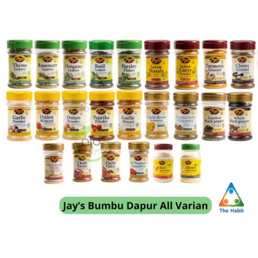 

(The Habit) Jay's Bumbu Dapur All Varian / Jays / Jay / Bumbu Masak / Herb / Seasoning / Oregano / Parsley / Garlic / Onion