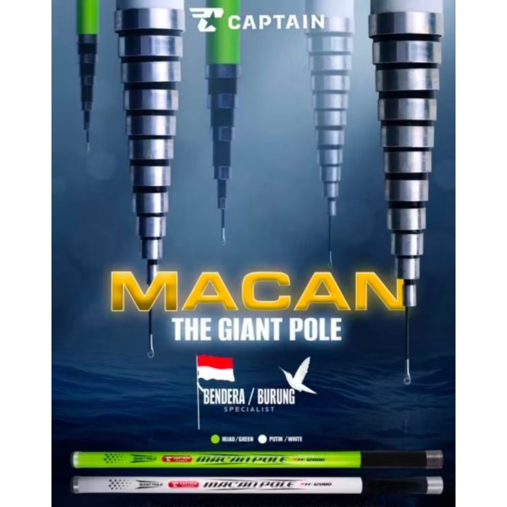TEGEK CAPTAIN MACAN POLE RUAS PANJANG 6M 7M 8M TEGEK KAKU