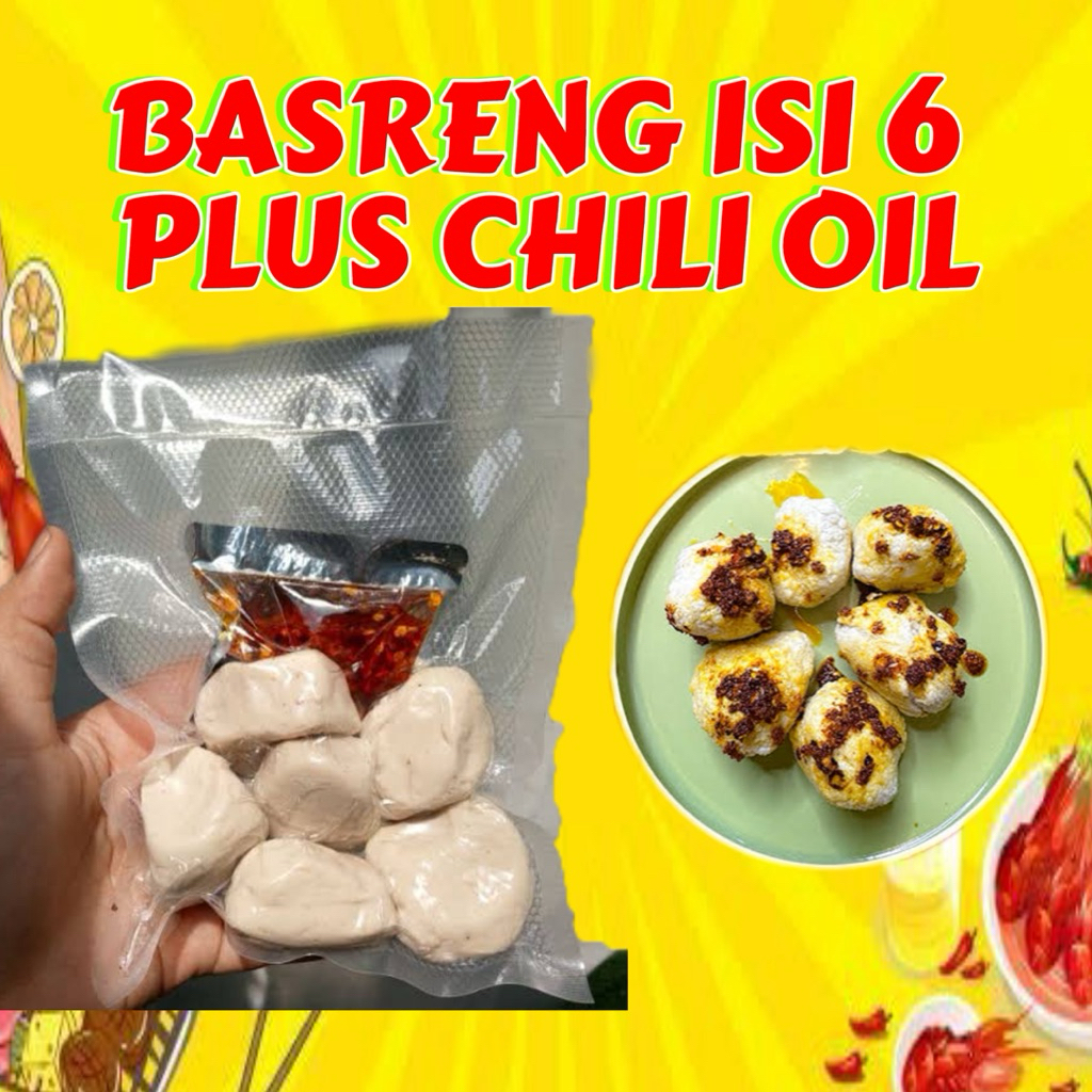 

Basreng mentah chili oil isi 6 butir jajanan viralll