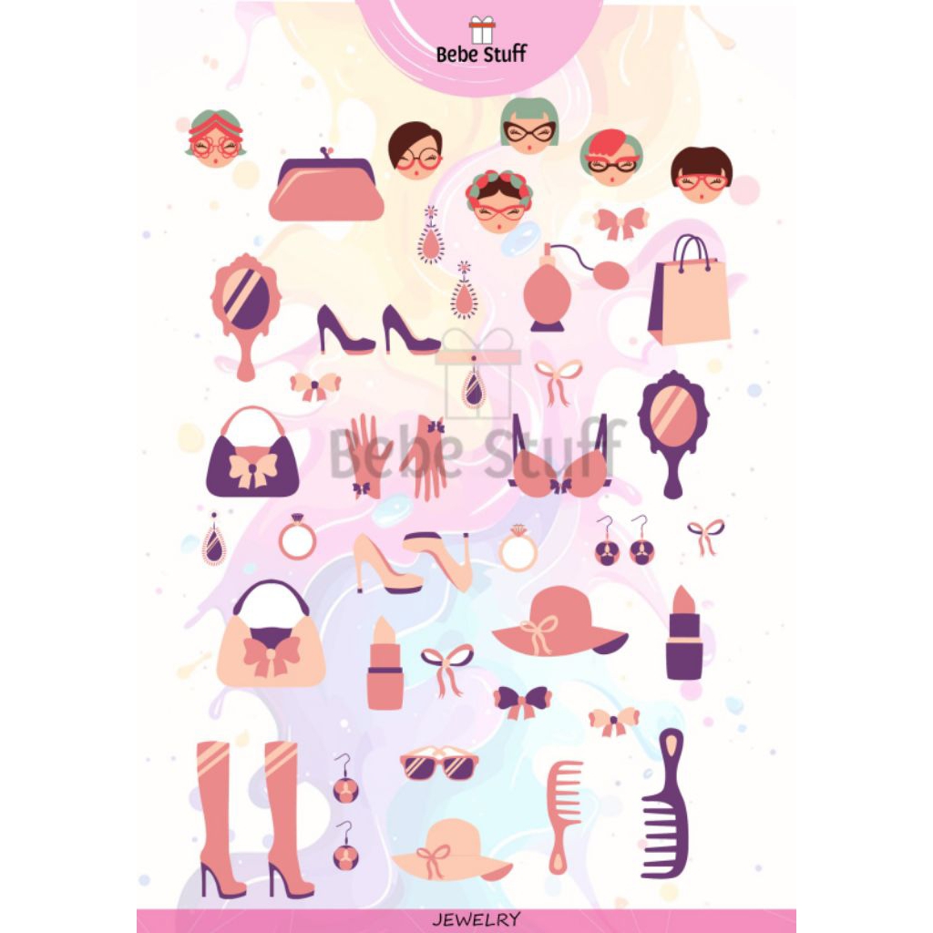 

Stiker Jewellery / Stiker Scrapbook / Stiker Journaling / Stiker Buku / Stiker Lucu