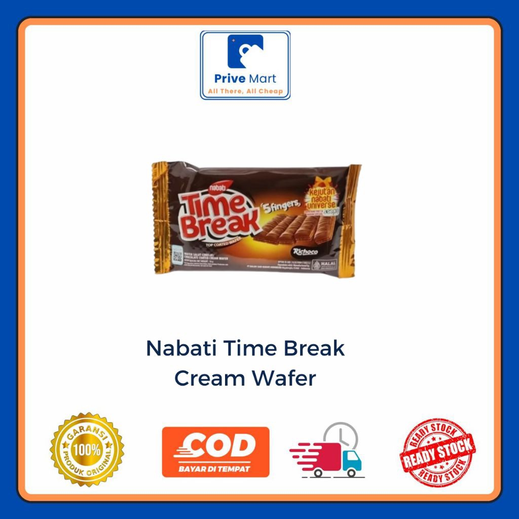 

Nabati Time Break/Wafer Salut Cokelat - 14g Prive Mart