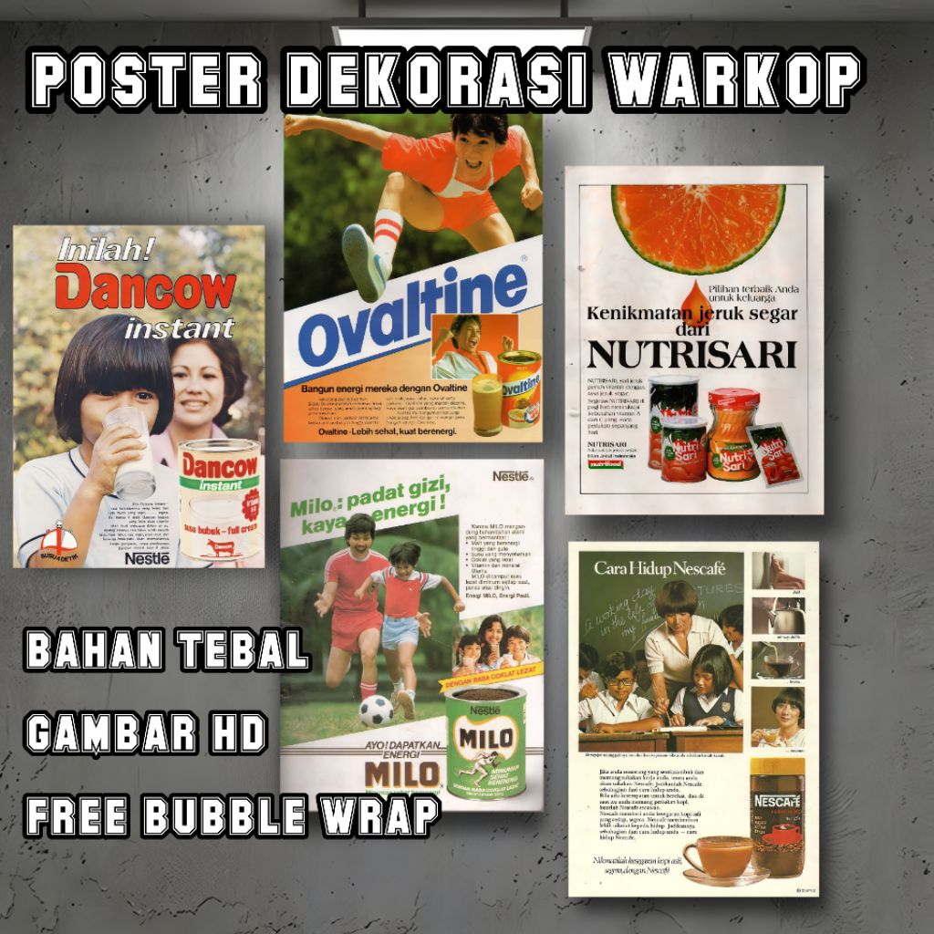 poster dinding aesthetic iklan jadul Indonesia