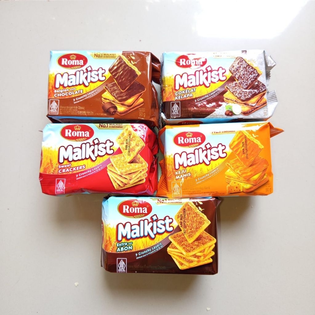 

roma malkist kotak biskuit rasa abon cokelat keju coklat kelapa original