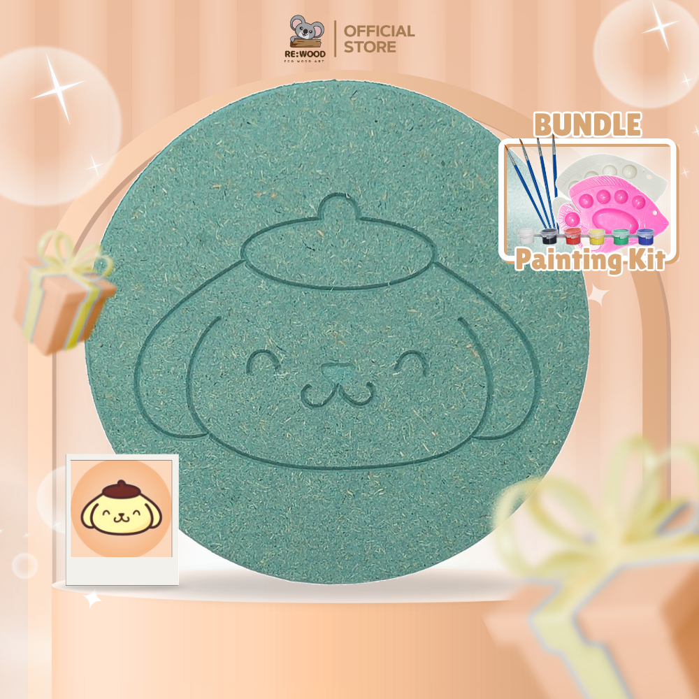 

[Rewood] Kayu Lukis Kanvas Karakter Pompompurin Sanrio Ikon | Size M DIY Wood Painting Kit