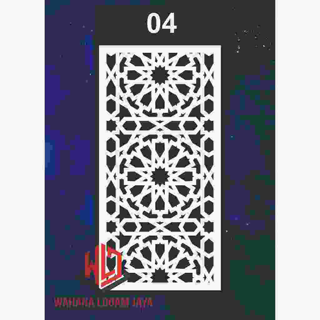 Ornamen Mihrab Masjid - Hiasan Dinding Krawangan PVC Board Ukuran 80CMX40CM - Partisi Sketsel Rumah