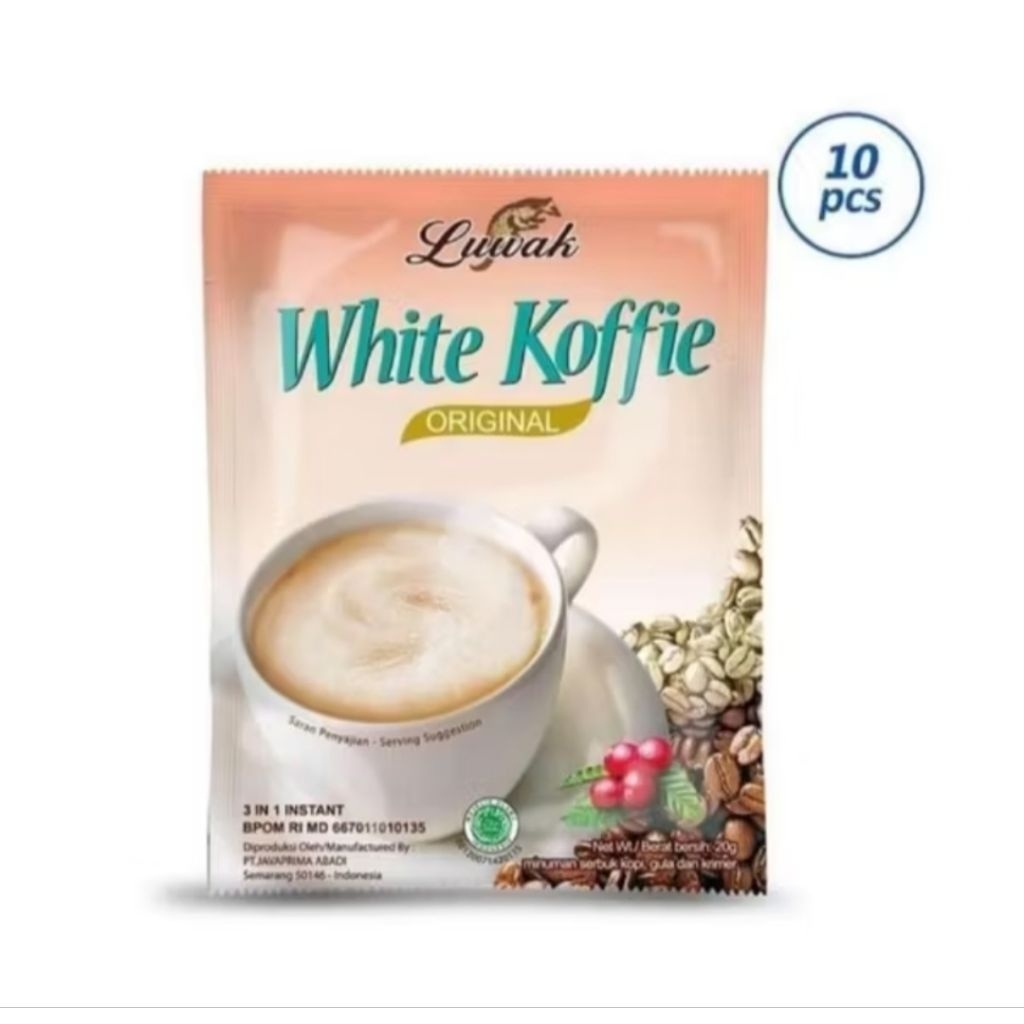 

KOPI LUWAK WHITE KOFFIE 20 GRAM × 10 SACHETS PROMO !!! / Kopi Luwak white Coffee original 20g renceng ( isi 10 ) / kopi luwak white coffe