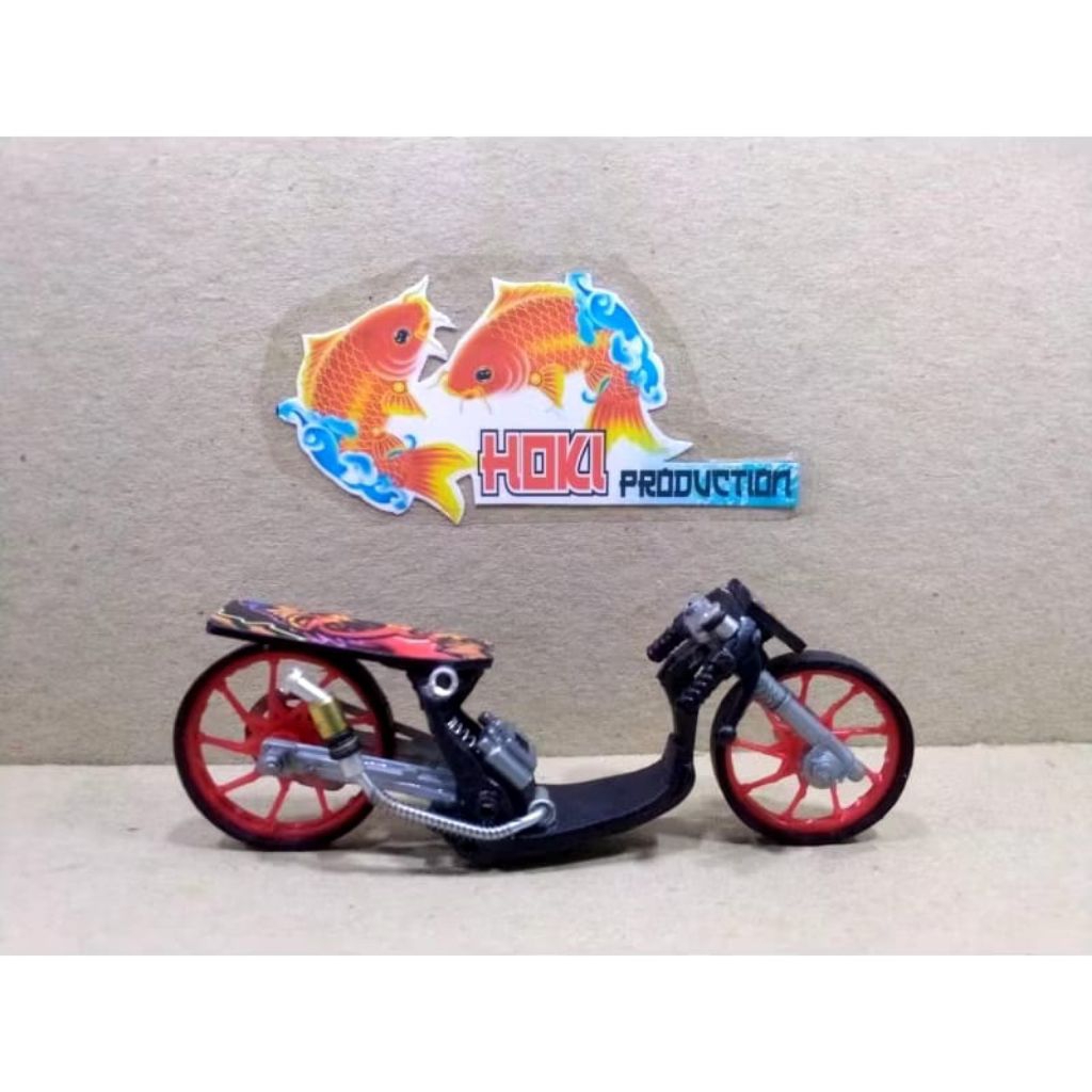 Mainan miniatur drag matic bike keren