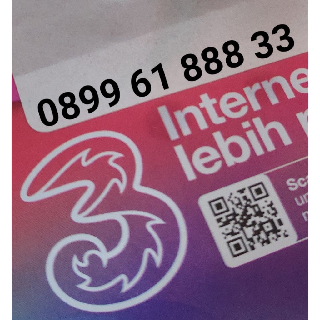 Nomor Cantik Tri 11 digit 0899 61 88833