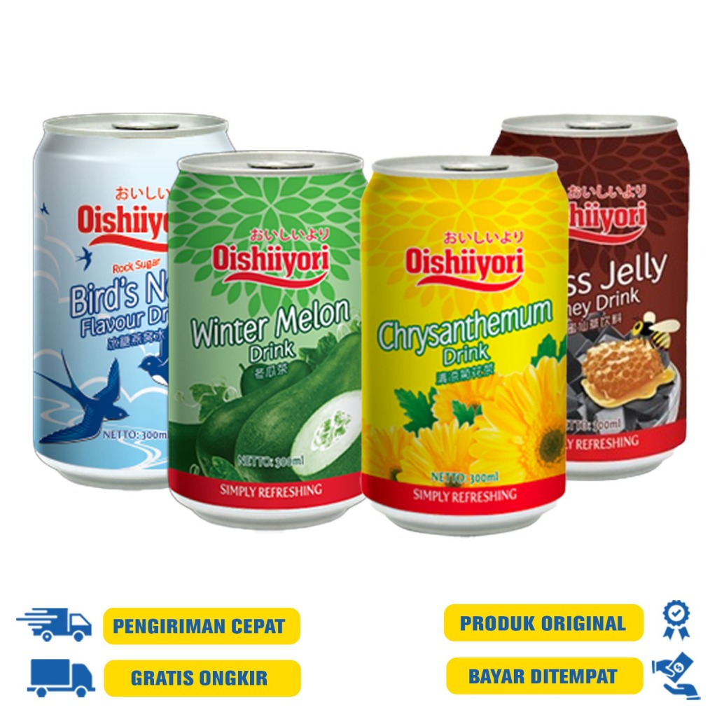 

Oishiiyori Minuman Rasa Krisan 310 ML - Wintermelon | Chrysanthemum | Grass Jelly