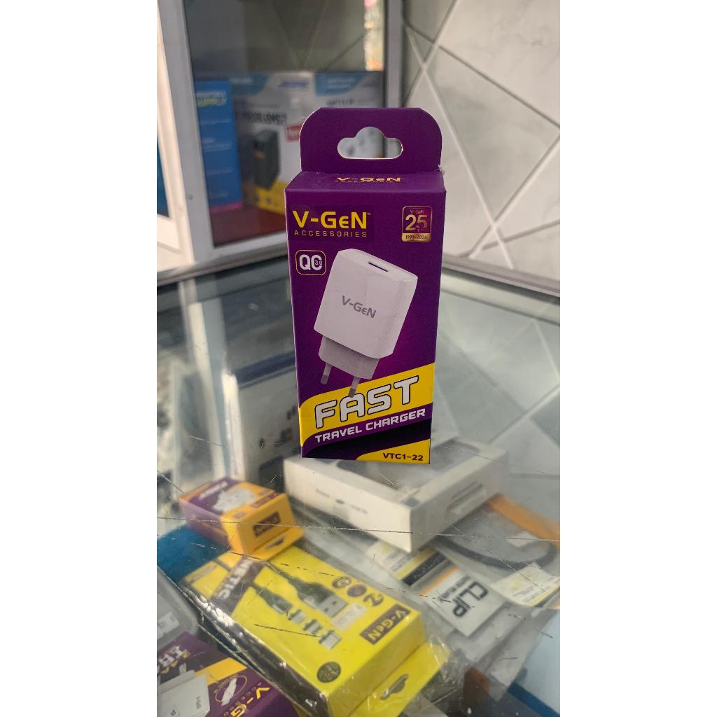 FAST TRAVEL CHARGER V-GEN VTC1-22 KEPALA CHARGER HP